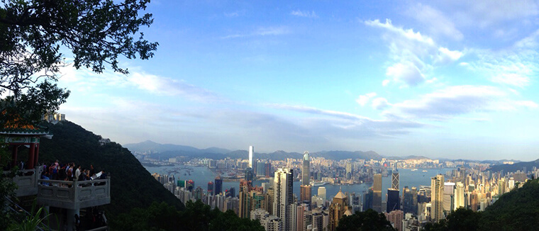 hong kong skyline from the peak