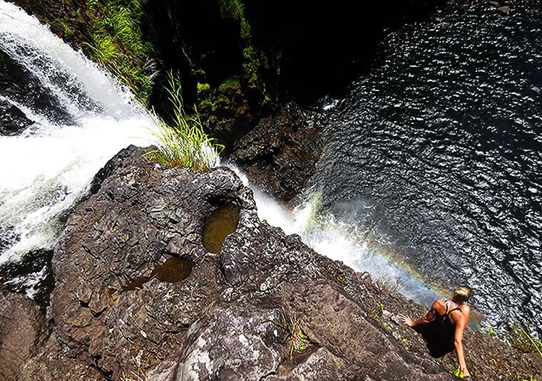 the famous rainbow waterfalls in hilo on big island
