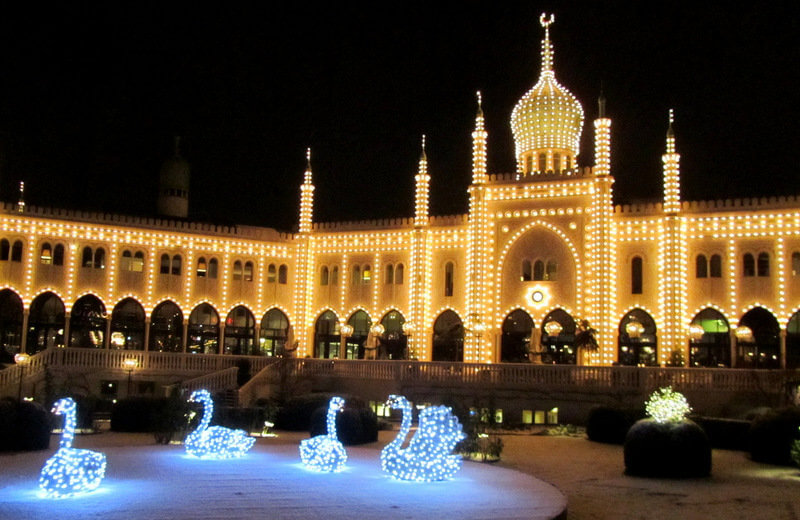 the infamous Tivoli in Copenhagen with the annual themed christmas market