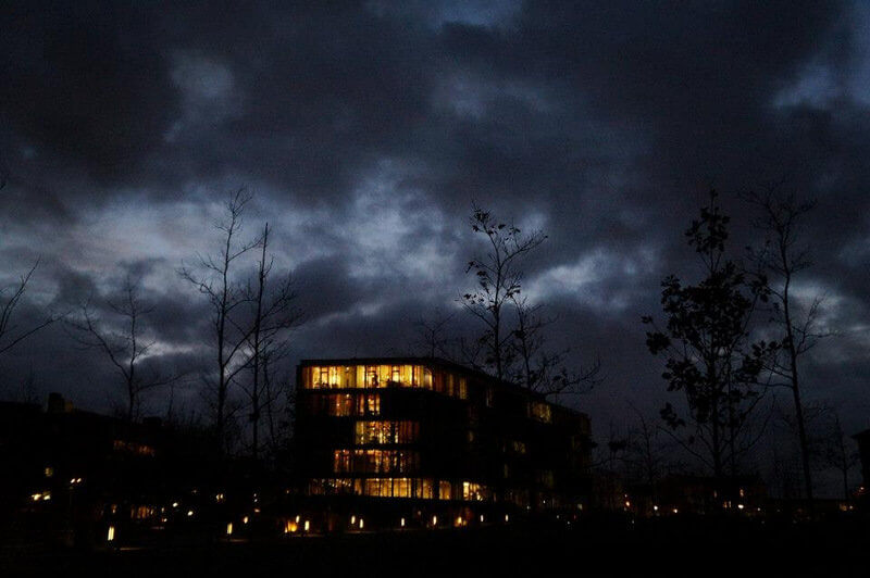 Copenhagen business school campus at night time