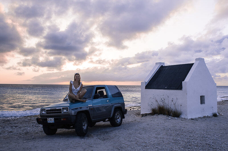ising around the island with my awesome jeep from bonaire rental cars and enjoying the end of the day with a beautiful sunset