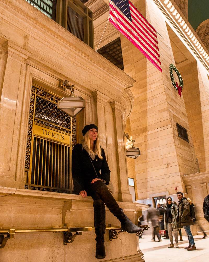 sitting inside grand central station in new york