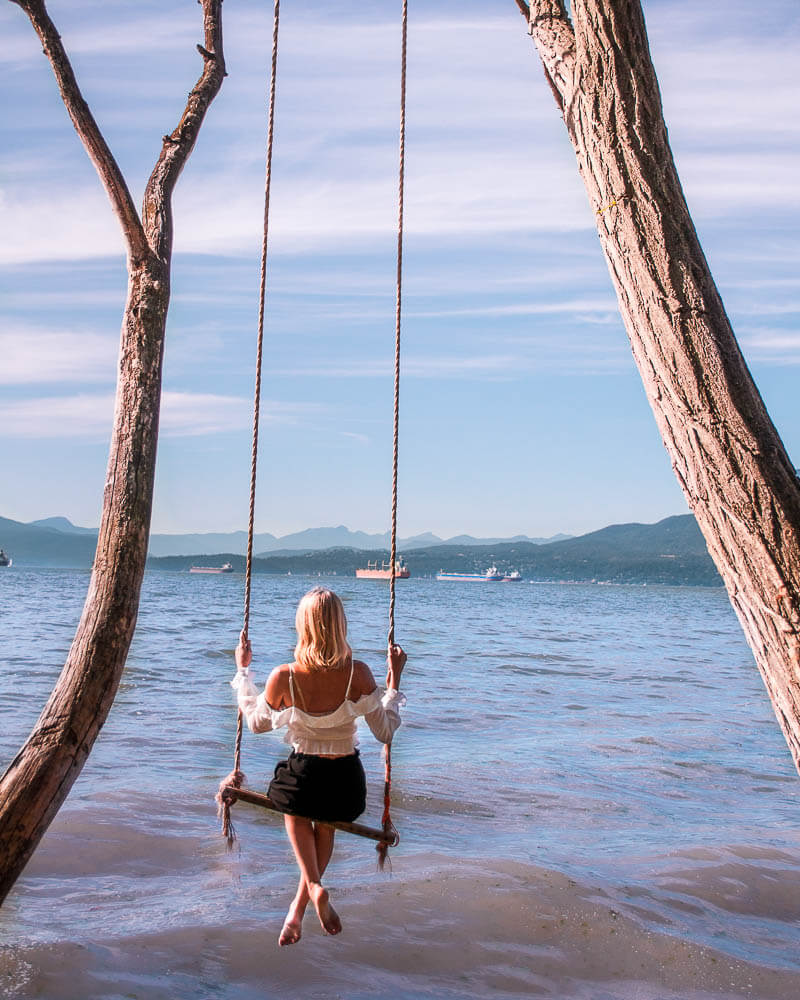 kitsilano is not as touristy and you can find a beautiful secluded beach with a swing